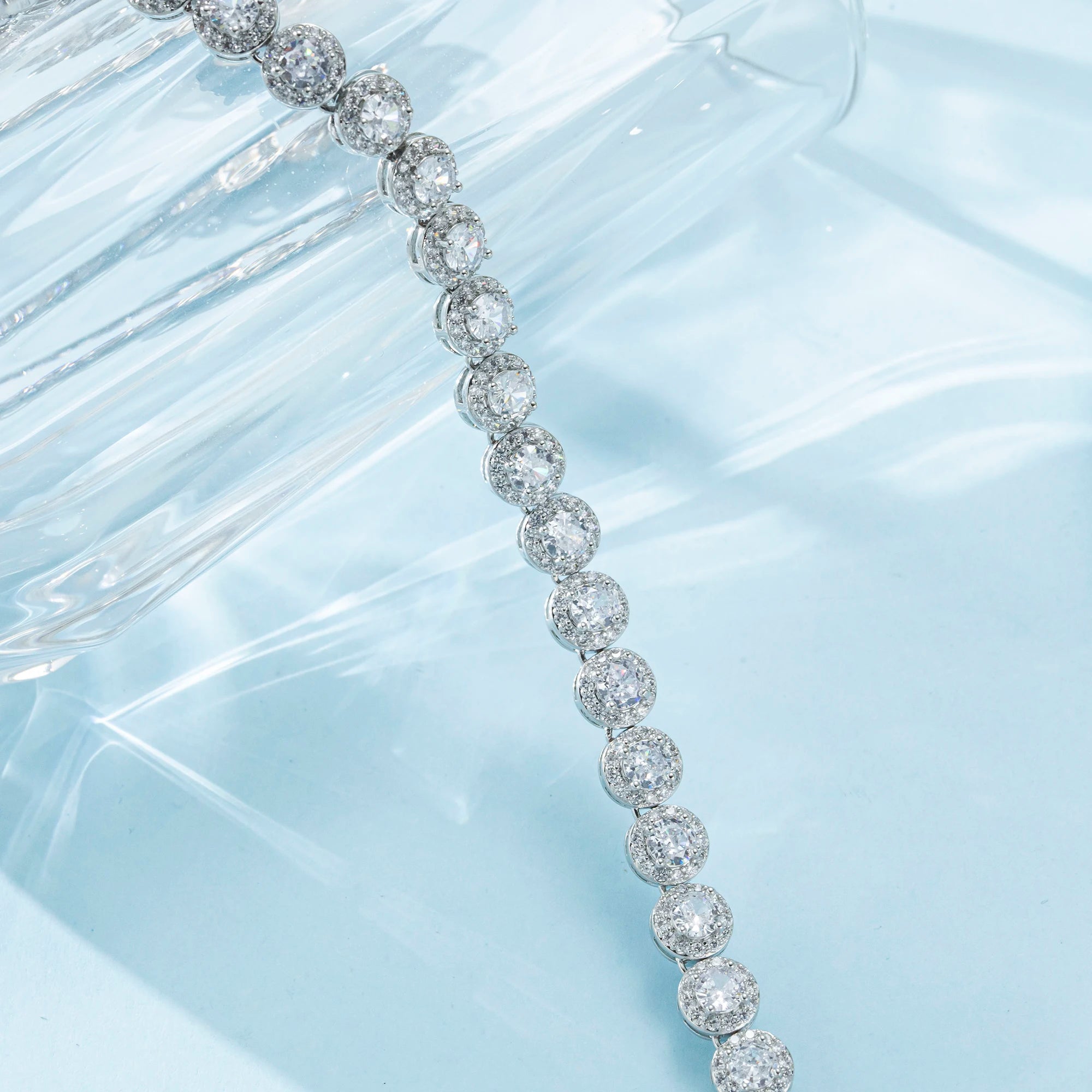 Jewelry Gift 18K White Gold Tennis Necklace for Women Men Silver Full Zircon Moissanite Necklace