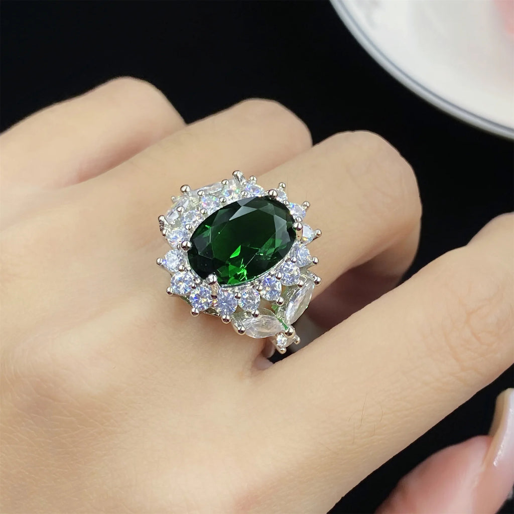 Dazzling Pendant and Earrings Set for Women – Luxury Imitation Moissanite Diamond Jewelry, Perfect for Parties & Special Occasions