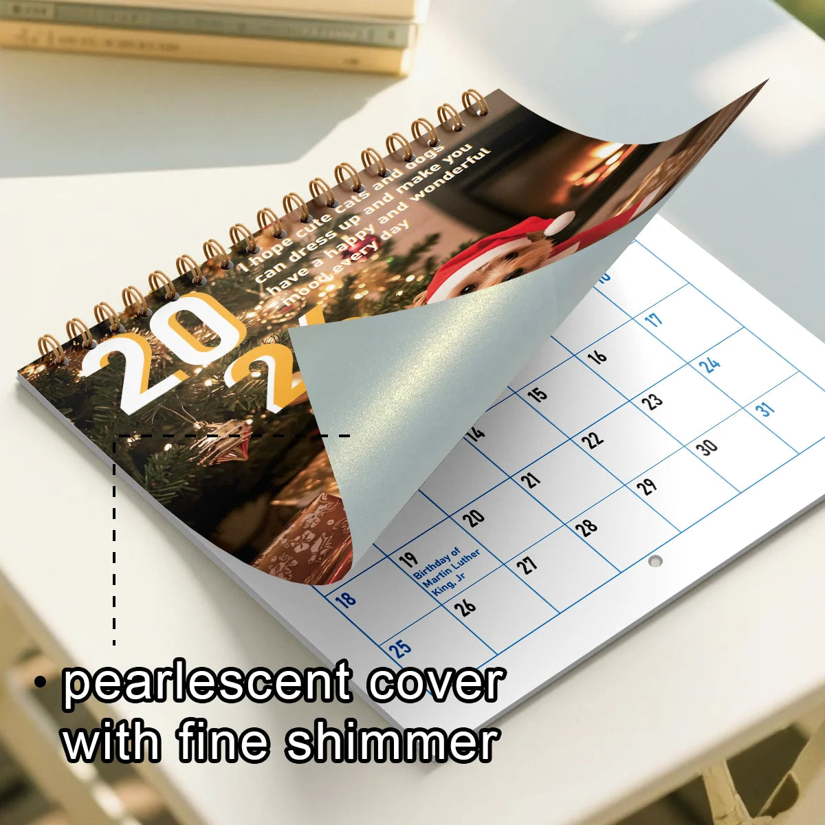 2026 New Upgraded Pearl Paper Punched Calendar Wall Calendar, Decorative Wall Calendar with Portraits of Cute Puppies