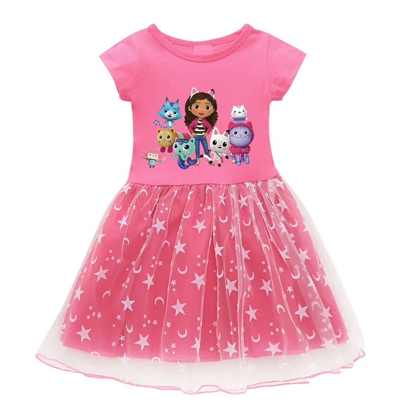 Baby Girls Gabby Cats Summer Dress Set with Bag & Headband – Kids Cosplay Costume