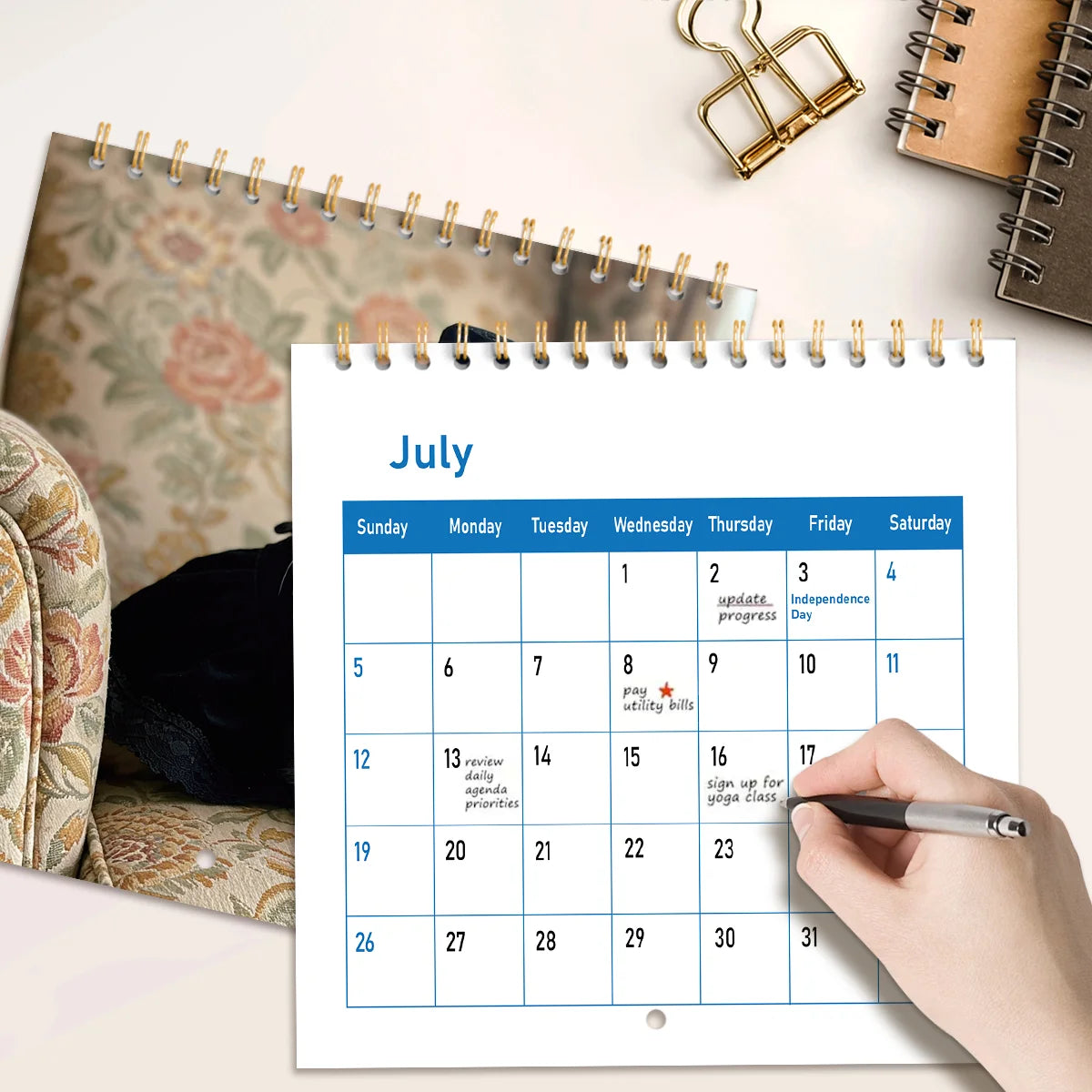 2026 New Upgraded Pearl Paper Punched Calendar Wall Calendar, Decorative Wall Calendar with Portraits of Cute Puppies