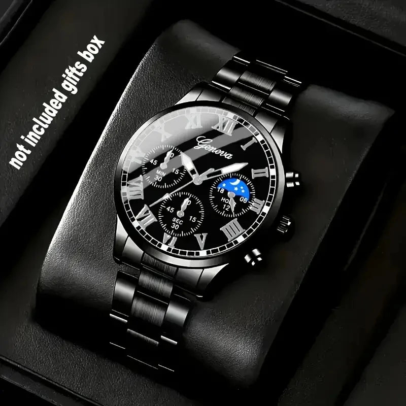 Geneva Fashion Men’s Belts & Quartz Watches – Casual, Business, and Sports Wear