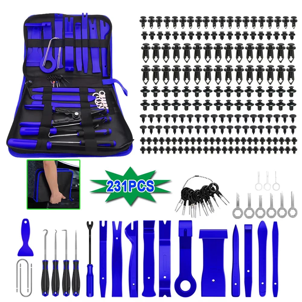 Universal Auto Clip & Fastener Remover Kit (5/12/41/161/231PCS) – Car Trim Pry Tools with Pliers