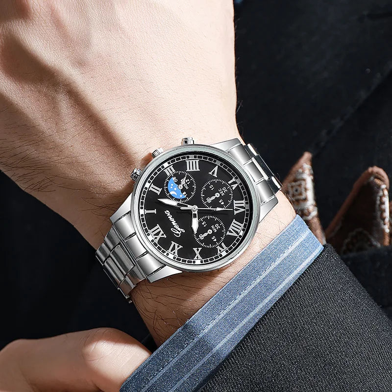 Geneva Fashion Men’s Belts & Quartz Watches – Casual, Business, and Sports Wear