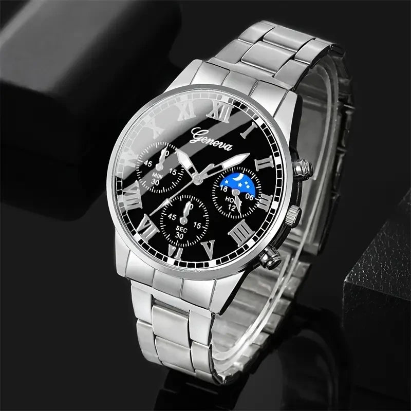 Geneva Fashion Men’s Belts & Quartz Watches – Casual, Business, and Sports Wear