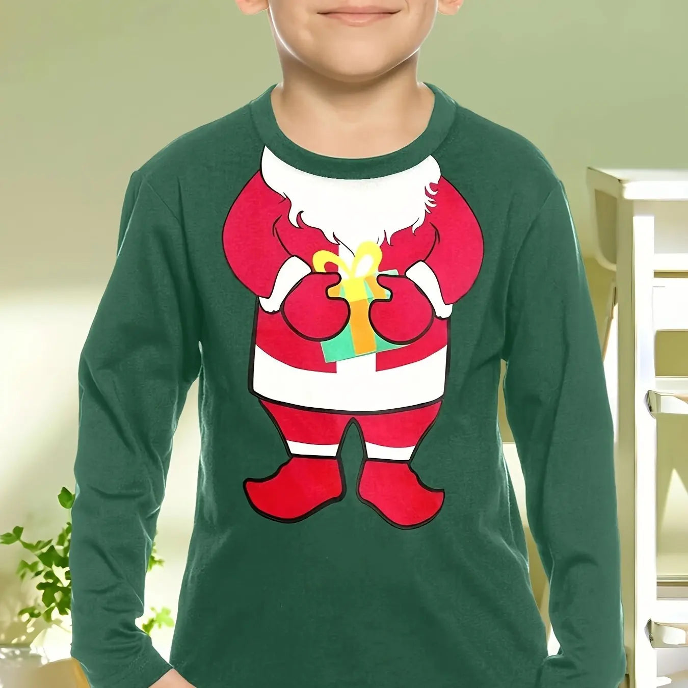 Kids 3D Christmas Print Long Sleeve T-Shirt – Boys & Girls Casual O-Neck Top for Spring & Fall