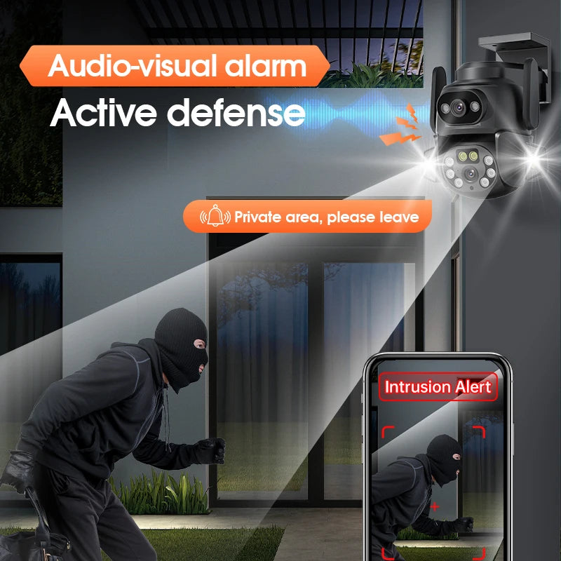 Tuya 5K Dual-Lens PTZ WiFi Camera – 4K Outdoor Security with AI Human Tracking & Dual Screen