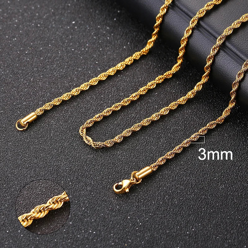 Punk Cuban Chain Necklace – Unisex Solid Metal Curb Link Choker in Gold Tone