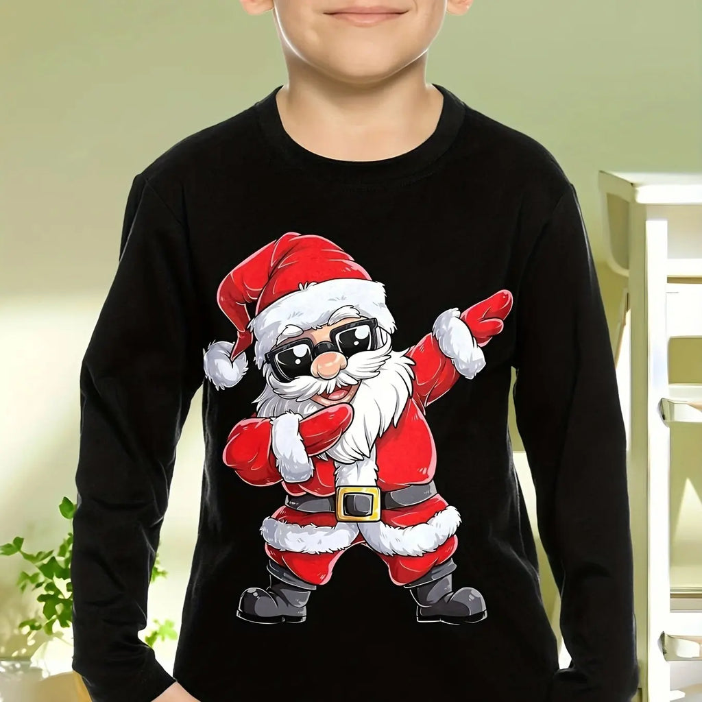 Kids 3D Christmas Print Long Sleeve T-Shirt – Boys & Girls Casual O-Neck Top for Spring & Fall