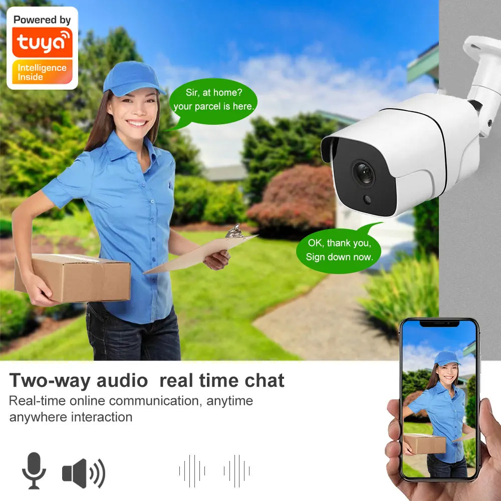 Tuya 5MP Outdoor Bullet Camera – 1080P HD WiFi Security with Motion Detection & Color Night Vision