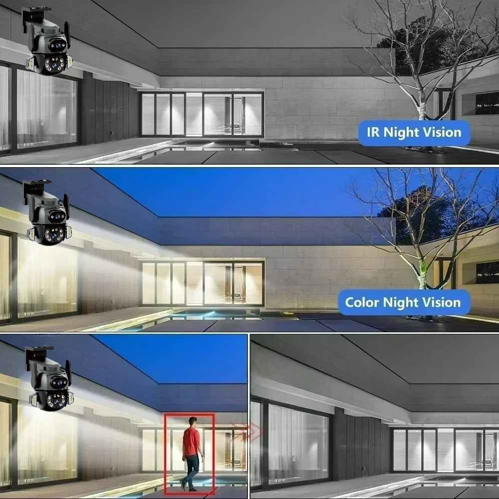 Tuya 5K Dual-Lens PTZ WiFi Camera – 4K Outdoor Security with AI Human Tracking & Dual Screen