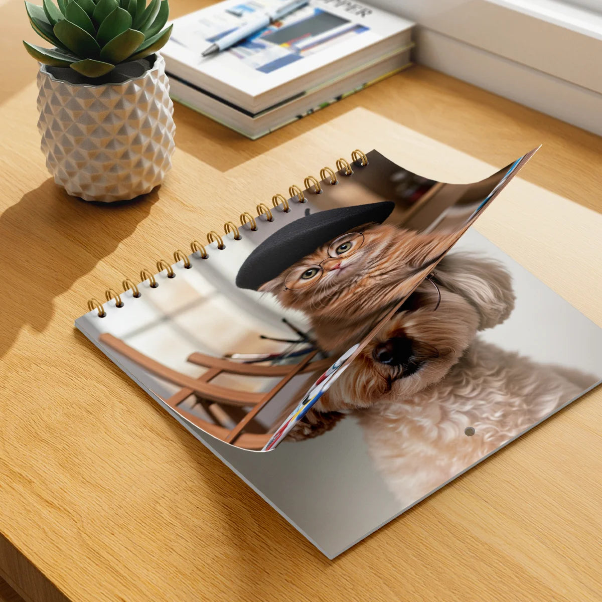 2026 New Upgraded Pearl Paper Punched Calendar Wall Calendar, Decorative Wall Calendar with Portraits of Cute Puppies