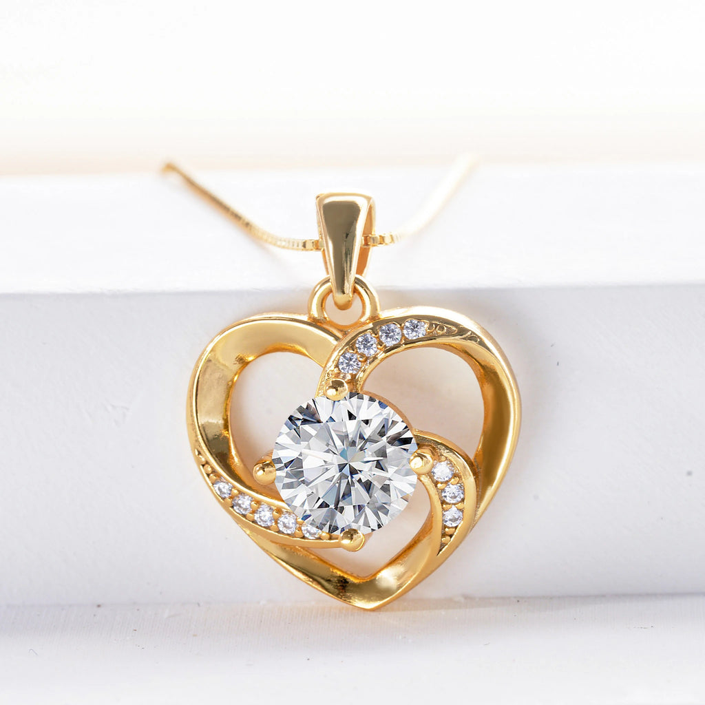 Timeless 1CT Moissanite Heart Pendant – 925 Sterling Silver Necklace for Women, GRA Certified