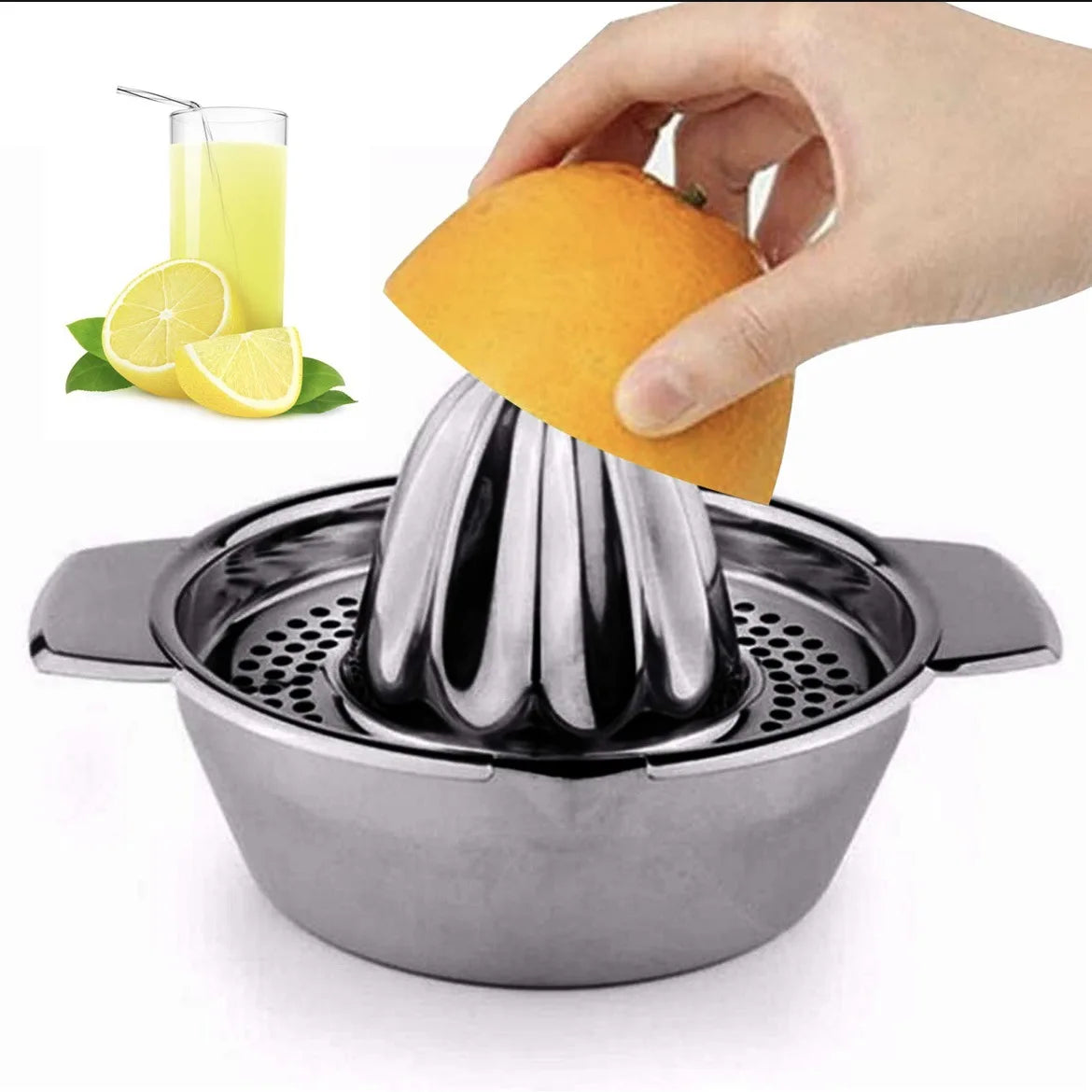 Heavy-Duty Manual Citrus Juicer – 304 Stainless Steel Hand Press Juice Maker for Lemon, Orange & Lime