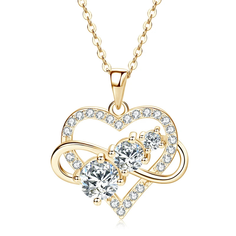 925 Sterling Silver Moissanite Heart Pendant – RAPRGOLD Certified Fine Jewelry for Women