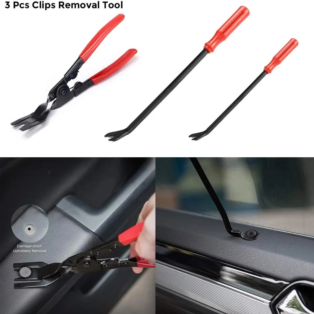 Universal Auto Clip & Fastener Remover Kit (5/12/41/161/231PCS) – Car Trim Pry Tools with Pliers